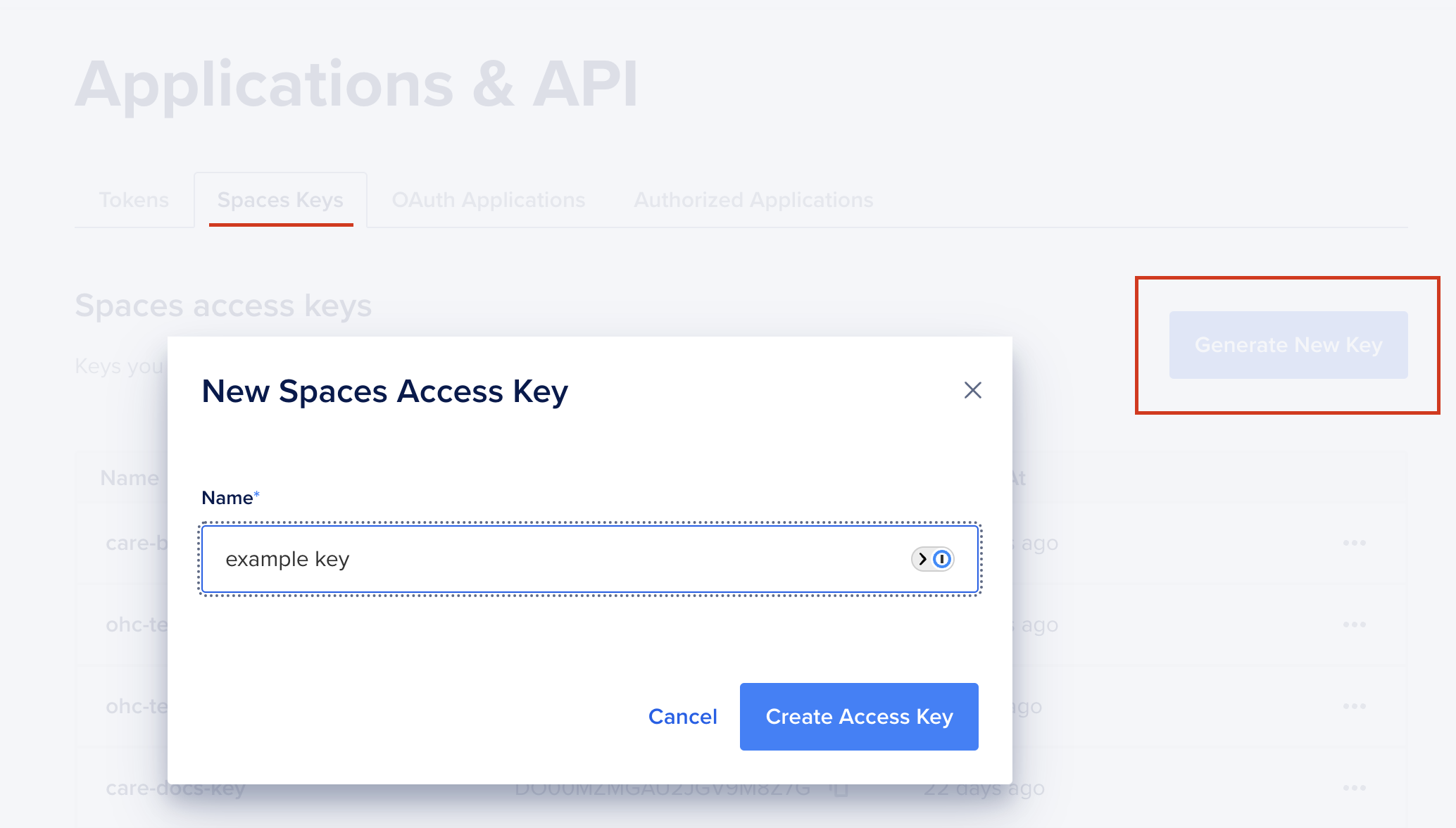 Generate Keys